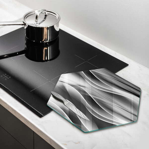 Tabla de cortar de vidrio Líneas abstractas de humo