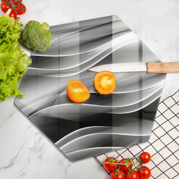 Tabla de cortar de vidrio Líneas abstractas de humo