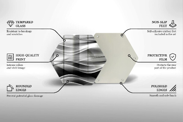 Tabla de cortar de vidrio Líneas abstractas de humo
