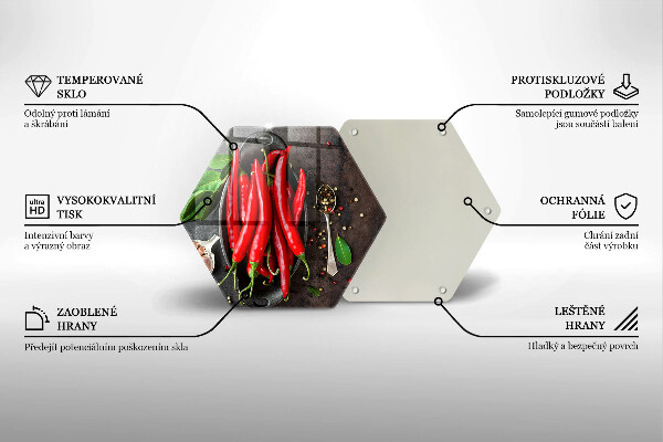 Tabla de cortar de vidrio Chiles rojos