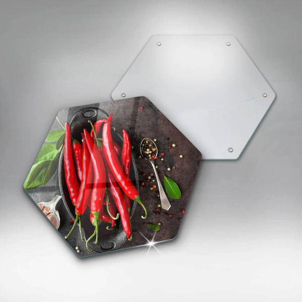 Tabla de cortar de vidrio Chiles rojos