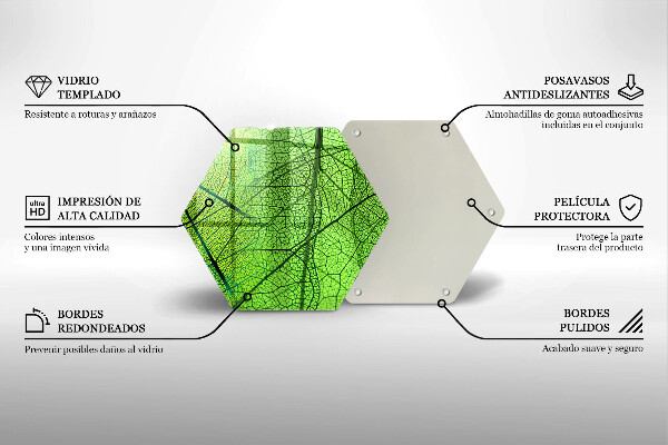 Tabla de cortar de vidrio Venas de las hojas naturales