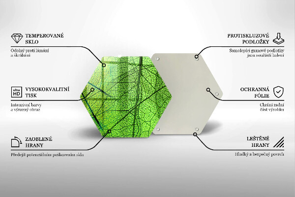 Tabla de cortar de vidrio Venas de las hojas naturales