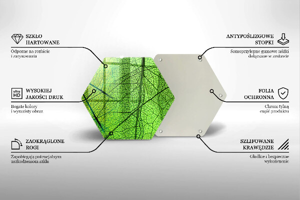 Tabla de cortar de vidrio Venas de las hojas naturales