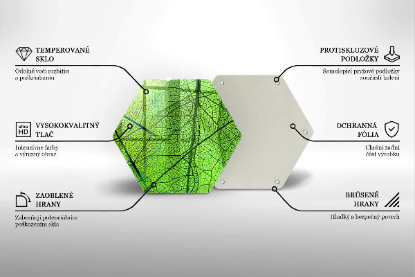 Tabla de cortar de vidrio Venas de las hojas naturales