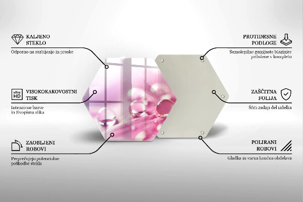 Tabla de cortar de vidrio Pétalos de flores de rocío