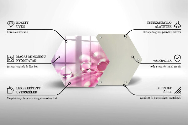 Tabla de cortar de vidrio Pétalos de flores de rocío