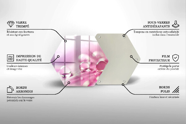 Tabla de cortar de vidrio Pétalos de flores de rocío