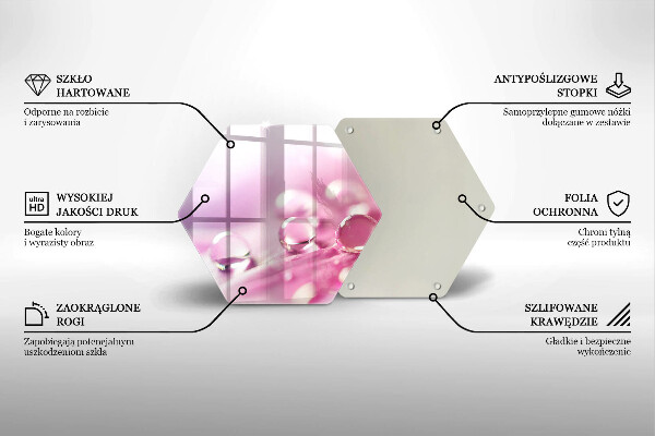 Tabla de cortar de vidrio Pétalos de flores de rocío