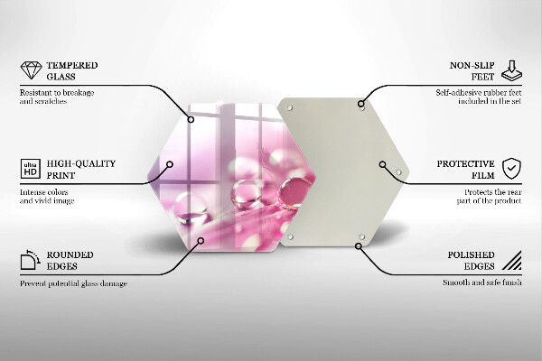 Tabla de cortar de vidrio Pétalos de flores de rocío