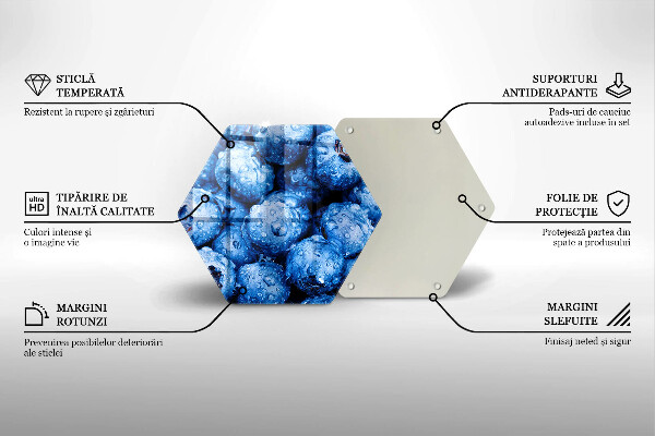 Tabla de cortar de vidrio Arándanos jugosos
