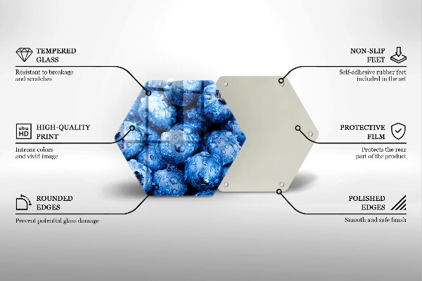 Tabla de cortar de vidrio Arándanos jugosos