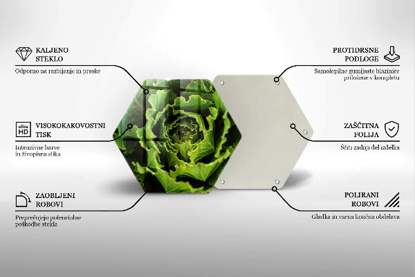 Tabla de cortar de vidrio Comer hojas de lechuga