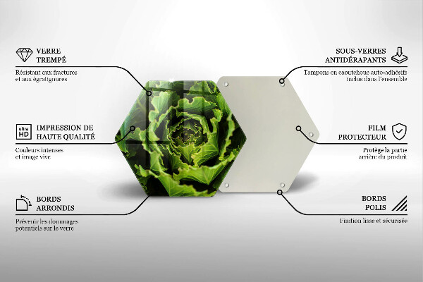 Tabla de cortar de vidrio Comer hojas de lechuga