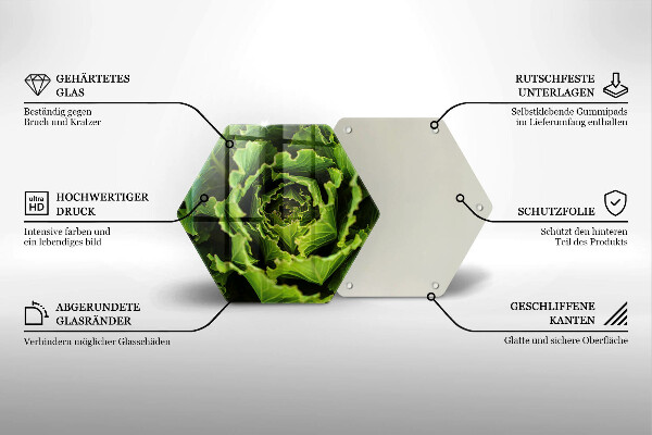 Tabla de cortar de vidrio Comer hojas de lechuga