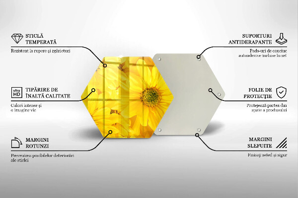 Tabla de cortar de vidrio Pétalos de flor