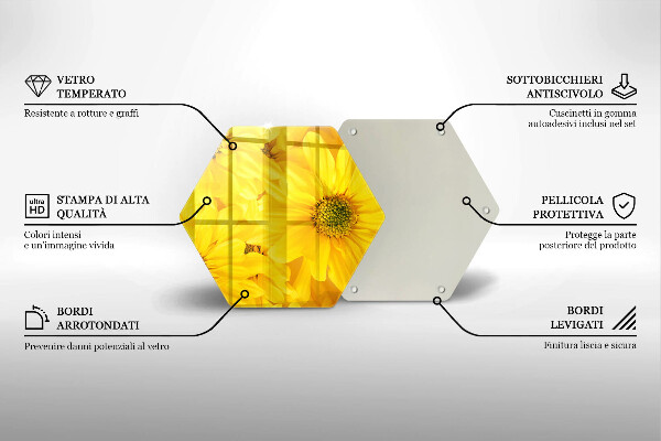 Tabla de cortar de vidrio Pétalos de flor