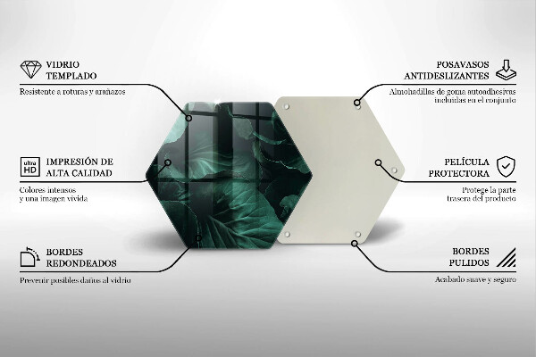 Tabla de cortar de vidrio Hojas oscuras salvajes