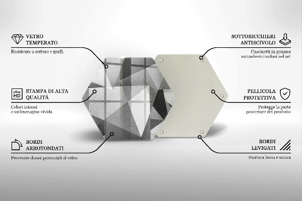 Tabla de cortar de vidrio Abstracción nítida concreta