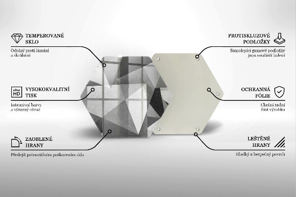 Tabla de cortar de vidrio Abstracción nítida concreta