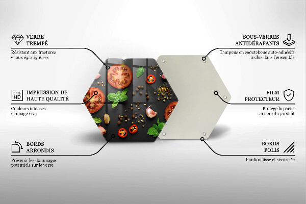 Tabla de cortar de vidrio Tomates y especias
