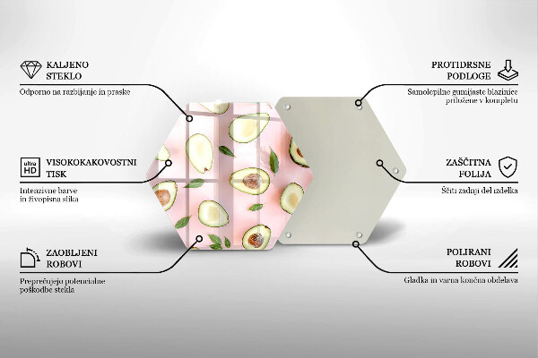 Tabla de cortar de vidrio Patrón de aguacate
