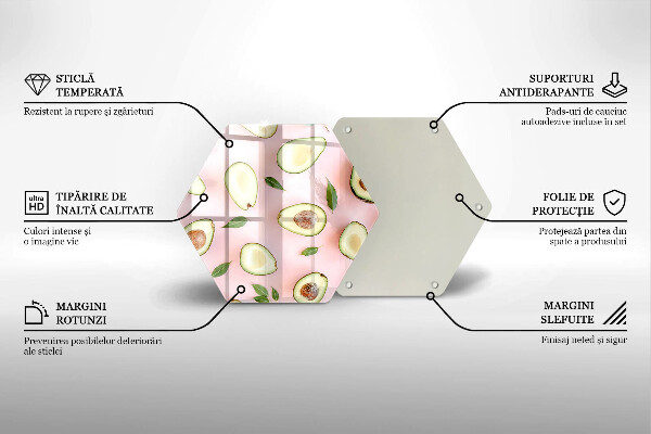 Tabla de cortar de vidrio Patrón de aguacate