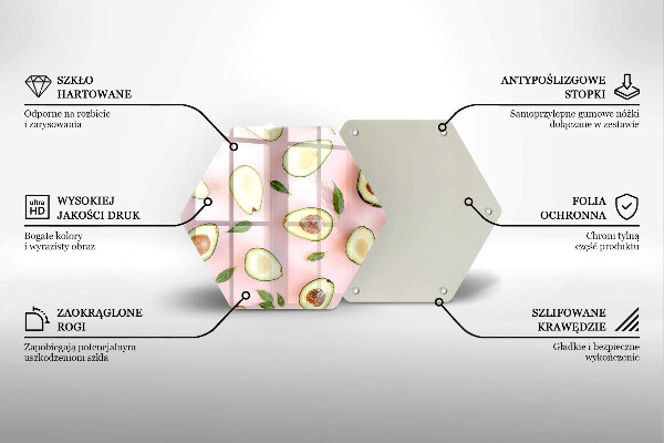 Tabla de cortar de vidrio Patrón de aguacate