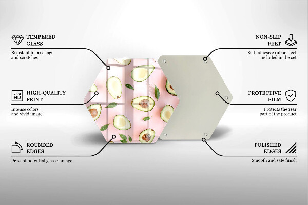 Tabla de cortar de vidrio Patrón de aguacate