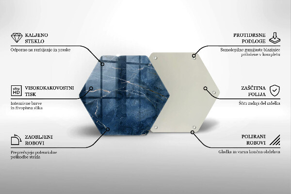 Tabla de cortar de vidrio Textura de piedra de mármol