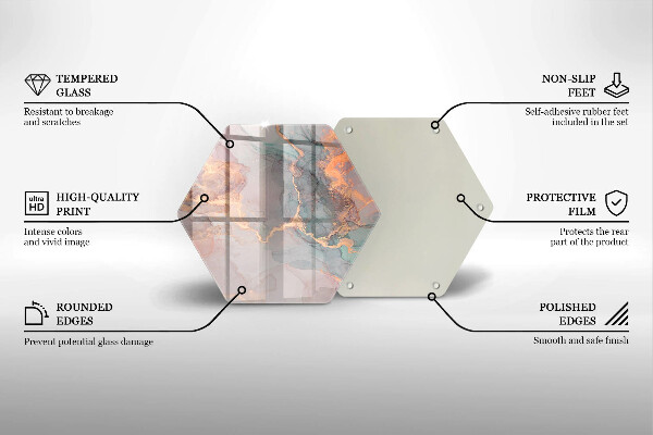 Tabla de cortar de vidrio Mármol con oro