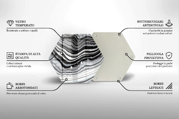 Tabla de cortar de vidrio Abstracción de tinta