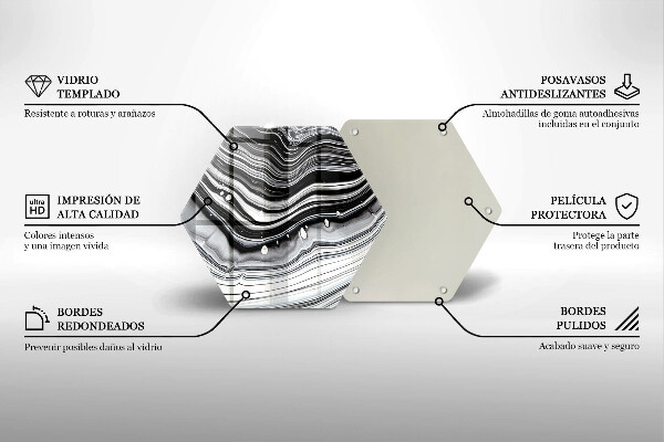 Tabla de cortar de vidrio Abstracción de tinta