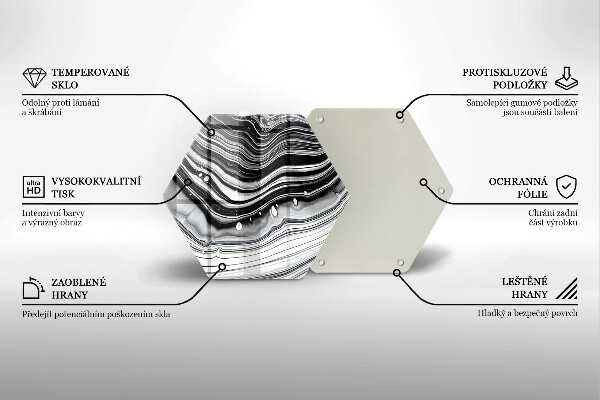 Tabla de cortar de vidrio Abstracción de tinta