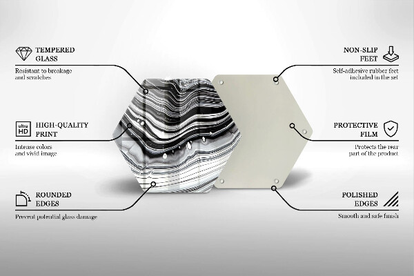 Tabla de cortar de vidrio Abstracción de tinta