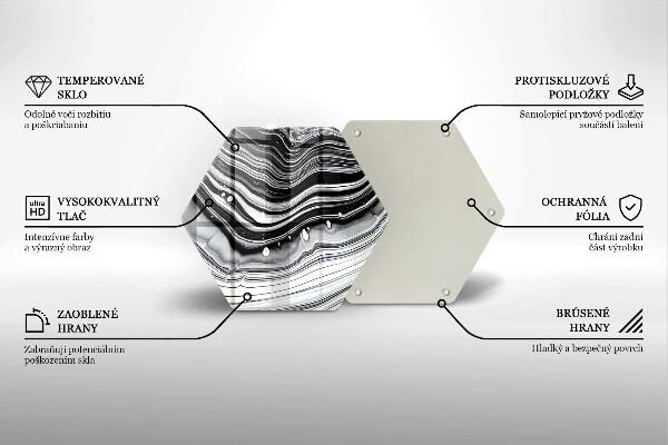 Tabla de cortar de vidrio Abstracción de tinta