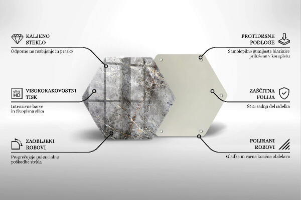 Tabla de cortar de vidrio Textura de piedra