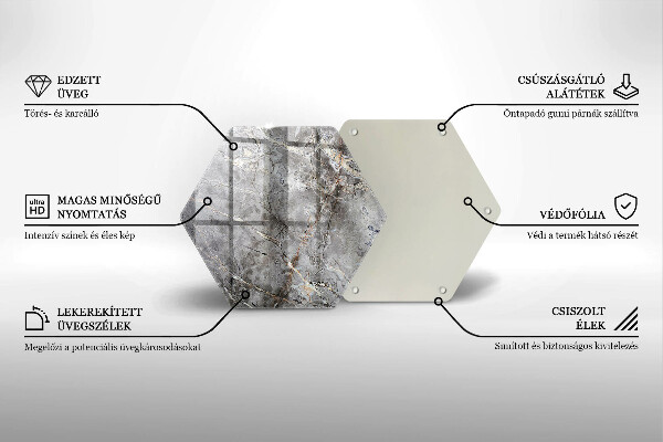Tabla de cortar de vidrio Textura de piedra