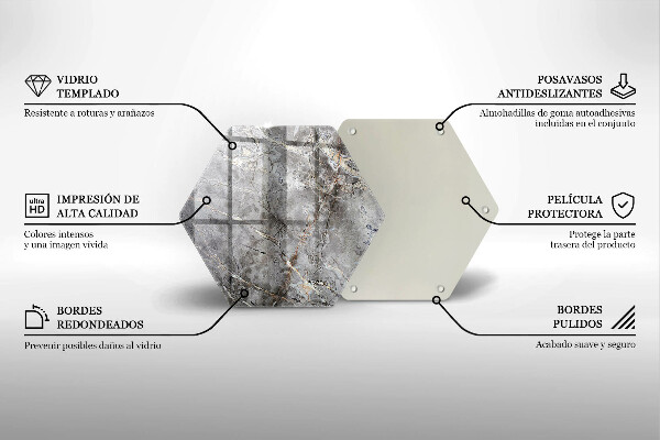 Tabla de cortar de vidrio Textura de piedra
