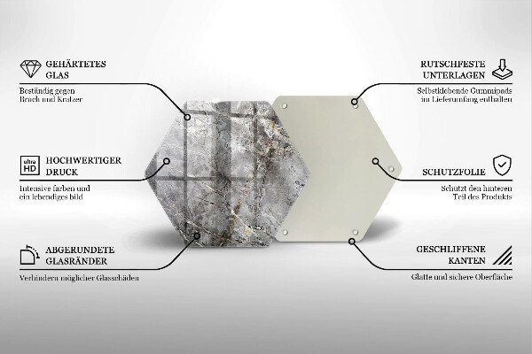 Tabla de cortar de vidrio Textura de piedra