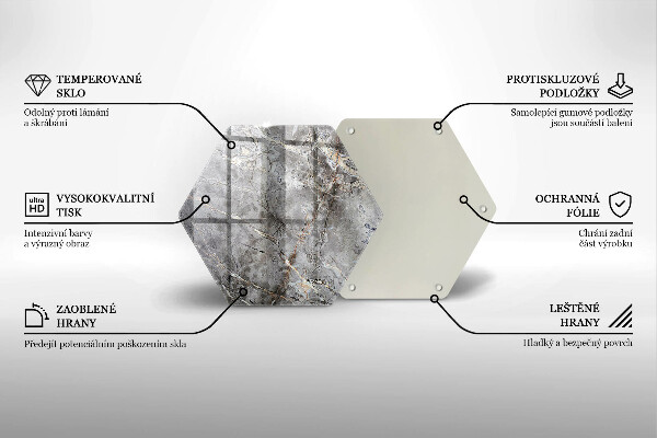 Tabla de cortar de vidrio Textura de piedra