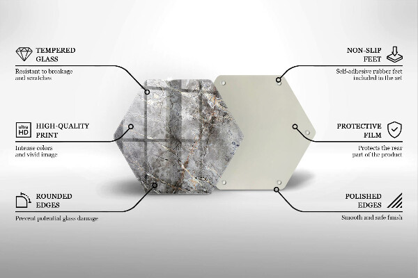 Tabla de cortar de vidrio Textura de piedra