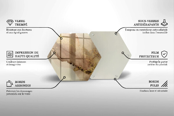Tabla de cortar de vidrio Abstracción de oro