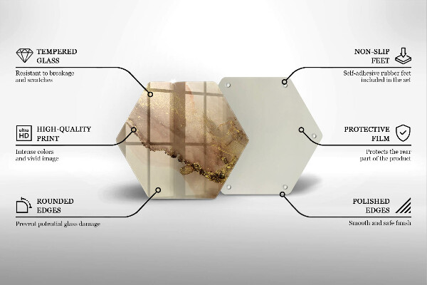 Tabla de cortar de vidrio Abstracción de oro