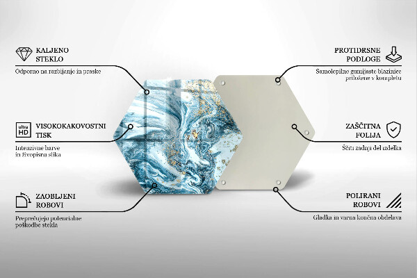 Tabla de cortar de vidrio Estructura con oro