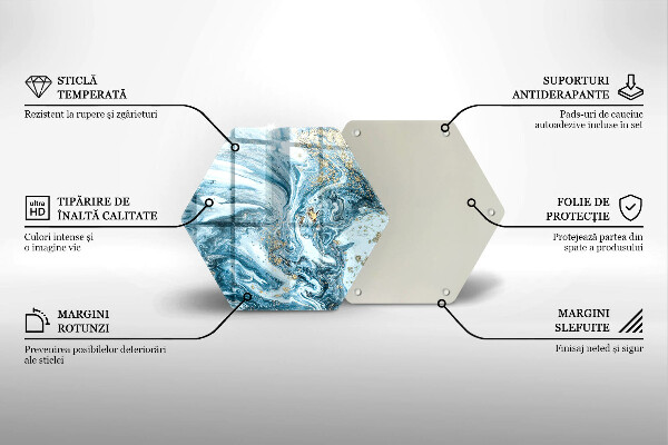 Tabla de cortar de vidrio Estructura con oro