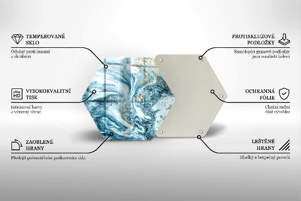 Tabla de cortar de vidrio Estructura con oro