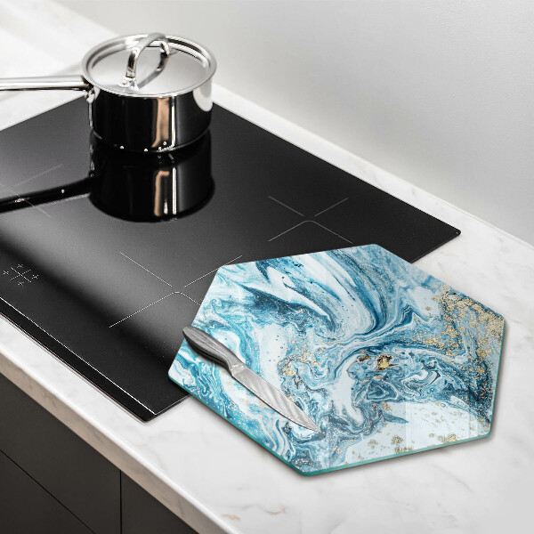 Tabla de cortar de vidrio Estructura con oro