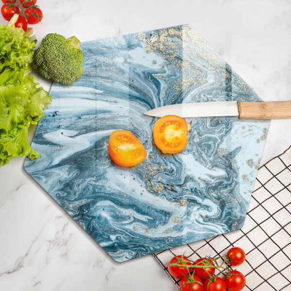 Tabla de cortar de vidrio Estructura con oro