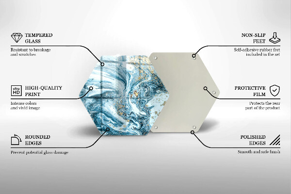 Tabla de cortar de vidrio Estructura con oro